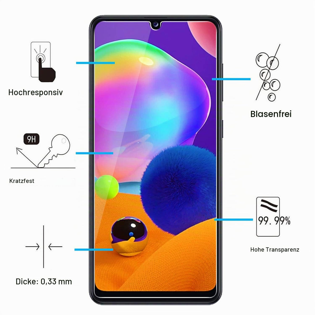 NEW'C Schutzfolie für Samsung Galaxy A35 5G für Panzerglas