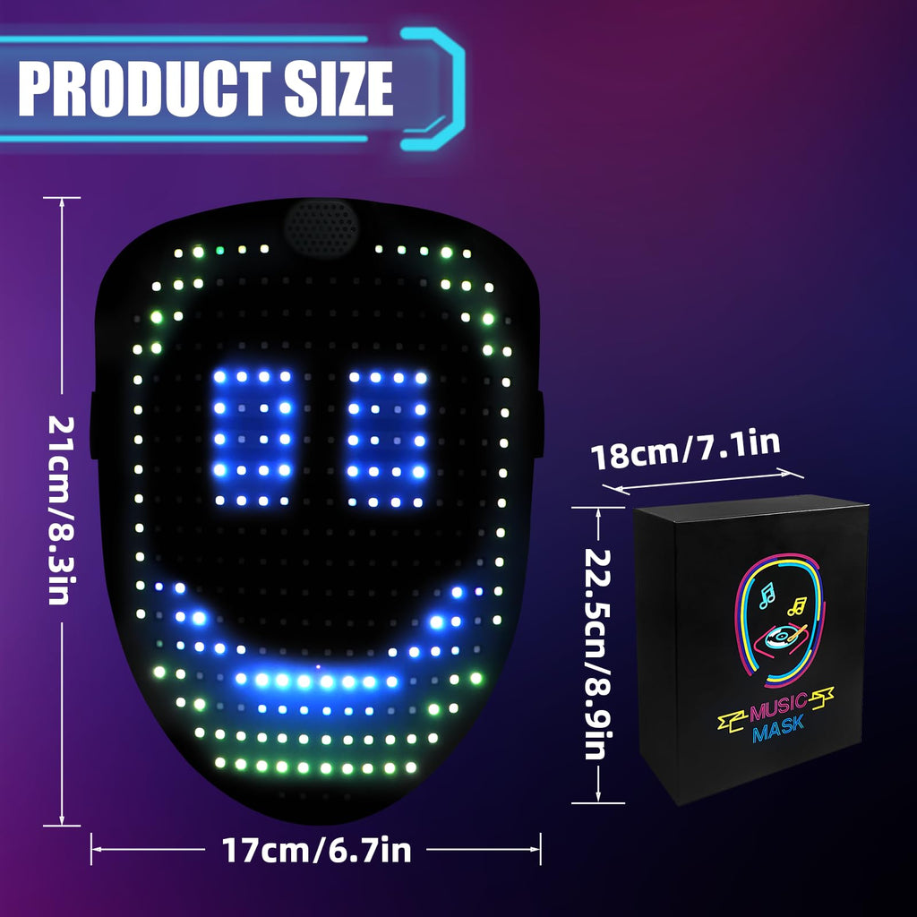 JDBMAOYE LED Light Up Mask with Gesture Sensing,Perfect Gifts for Teen Boys