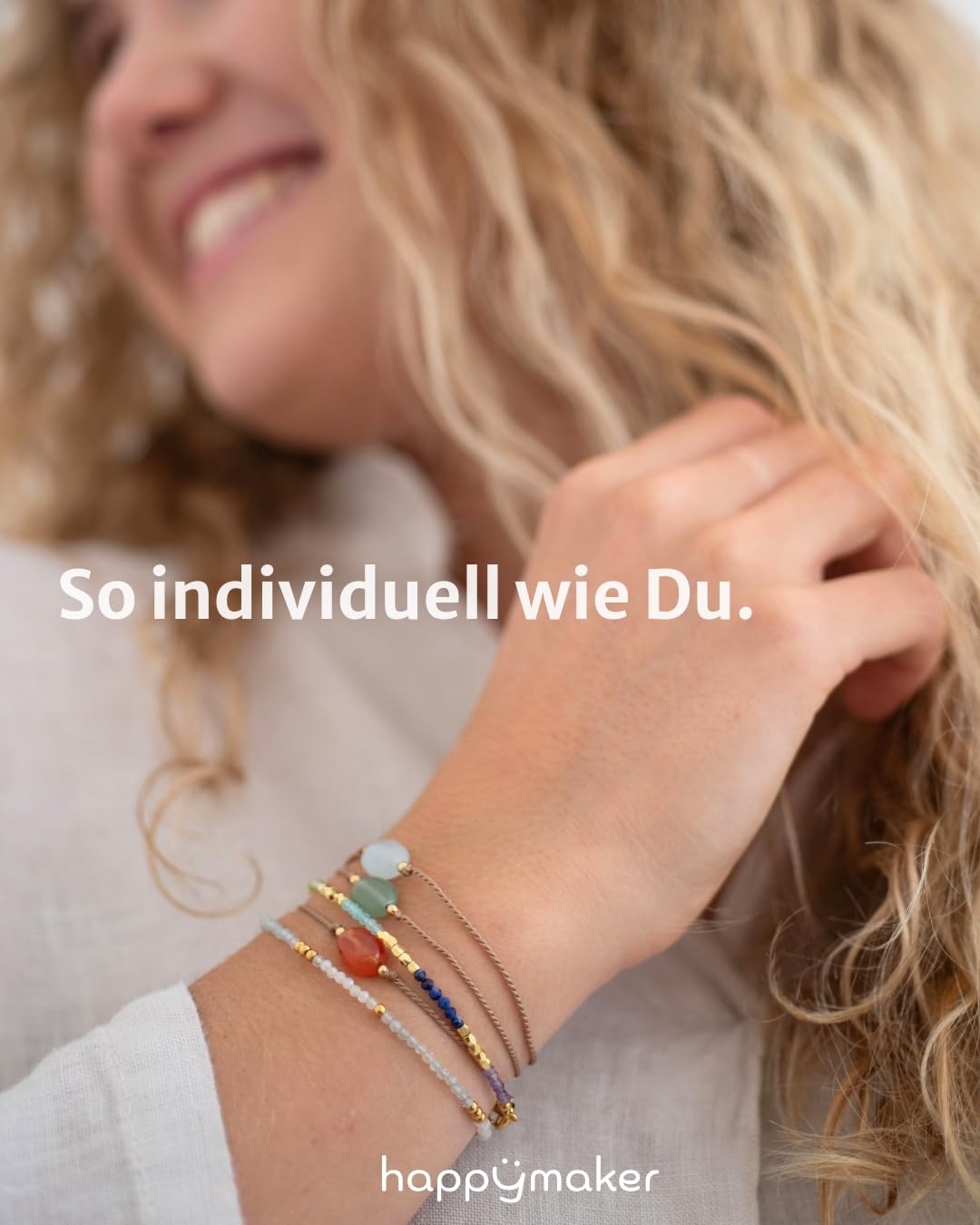 happymaker Edelstein Armband Damen als Kraftgeber, handmade in Deutschland