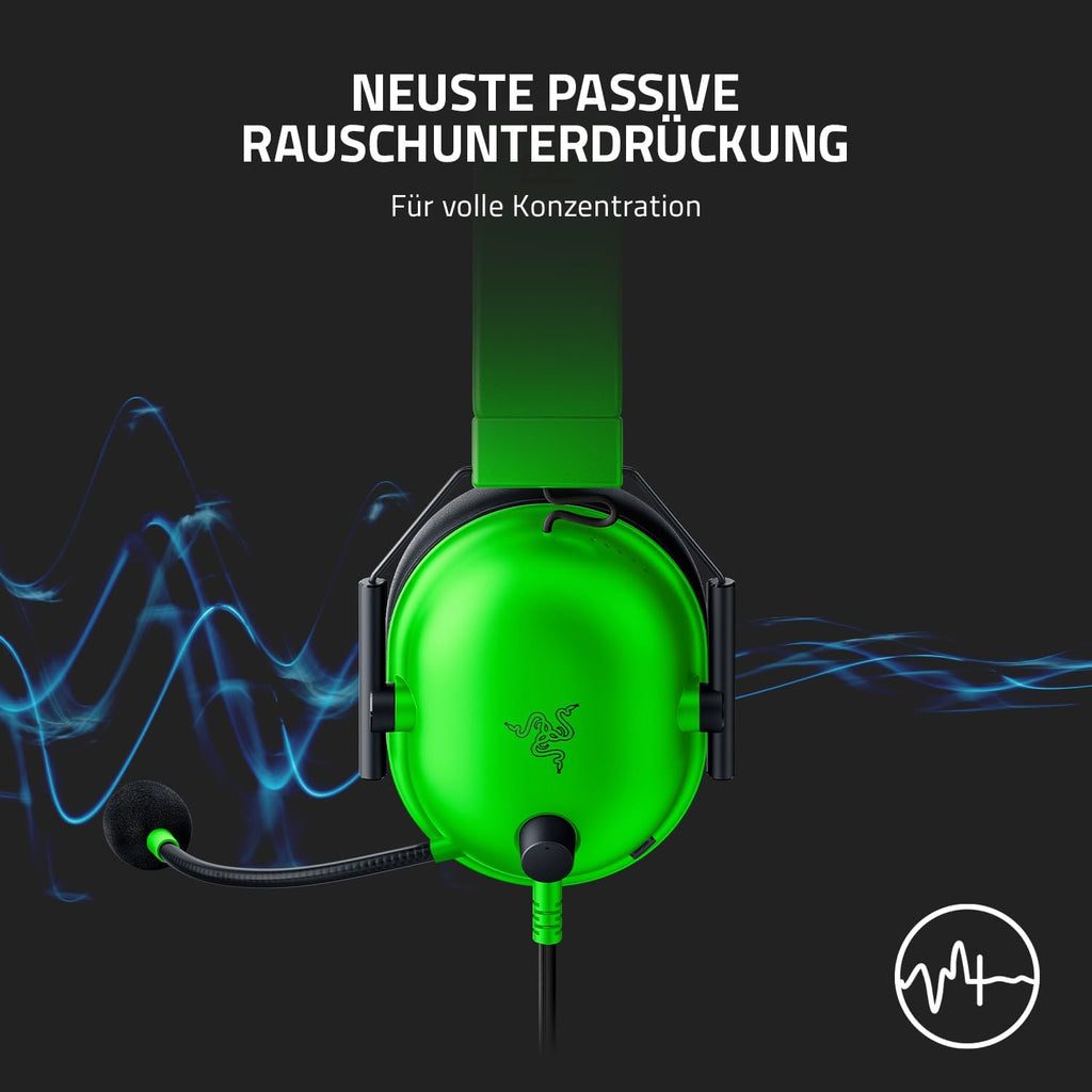 Razer BlackShark V2 X - Multi-Plattform kabelgebundenes Esports-Headset (Triforce 50mm Treiber, Erweiterte Passive Geräuschunterdrückung, 7.1 Surround Sound, Hyperclear Cardioid Mic) Grün
