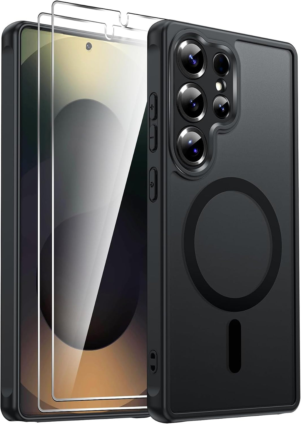LeYi für Samsung Galaxy A06 4G Hülle für Magsafe mit 2X Panzerglas-Schwarz