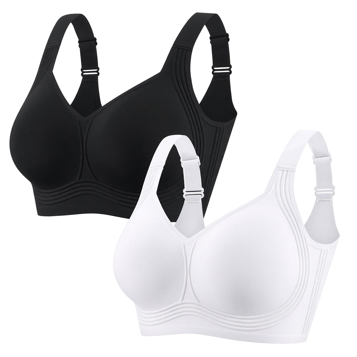 PoseFree Jelly Bras for Women, Wireless No Underwire, Full Coverage Support