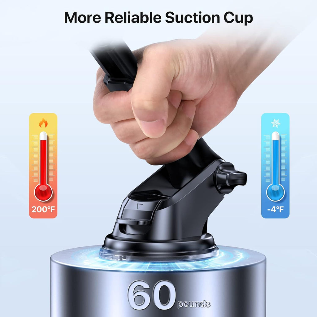 Miracase [2026 Upgraded Handyhalterung Auto Handy Halterung,Universal Car Phone Holder[Stärkste Saugnapf & Lüftungshaken] 360° Drehbar kfz autohalterung Lautsprecher für iPhone Samsung Galaxy Google
