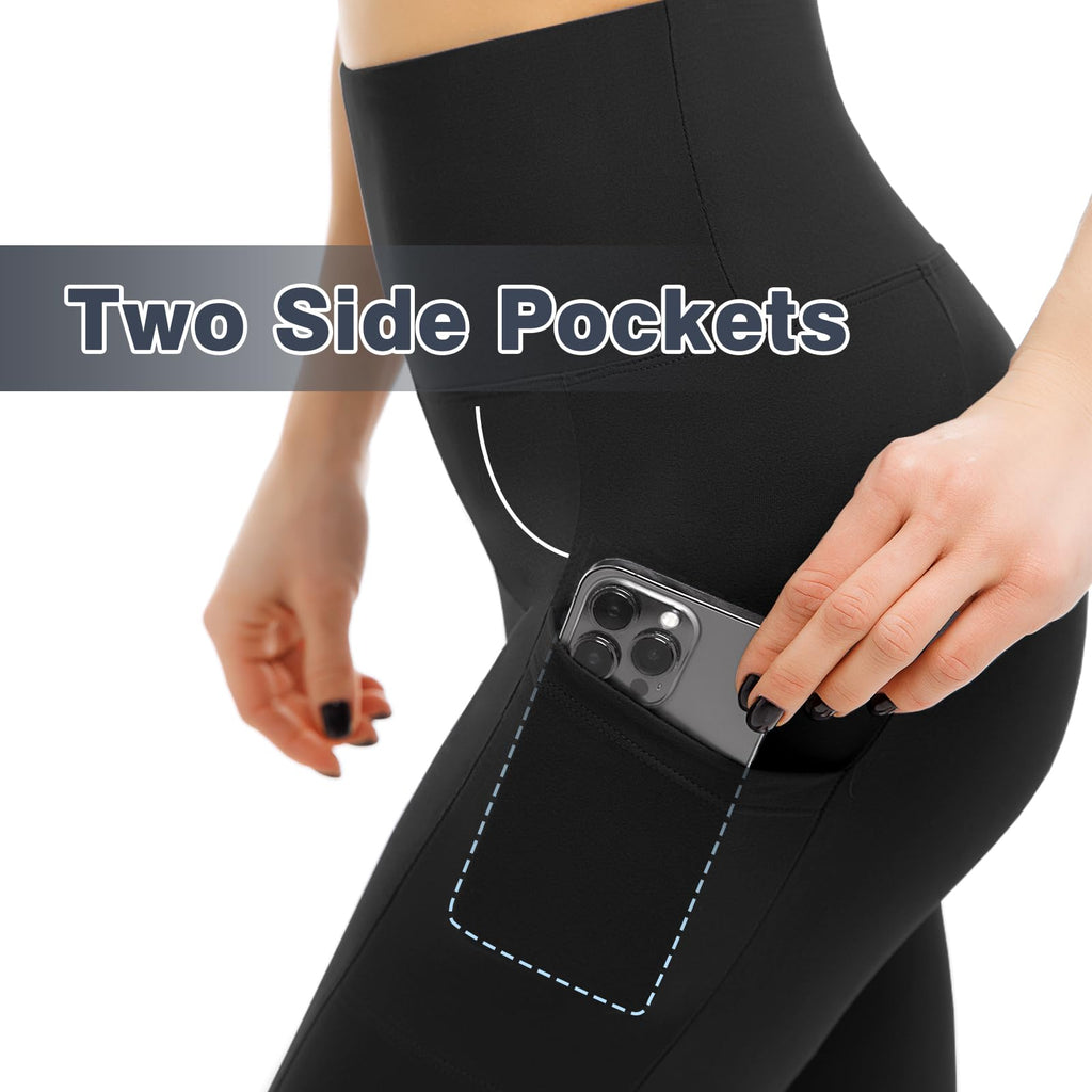 Leafigure 2er Pack High Waist Leggings Damen mit Taschen