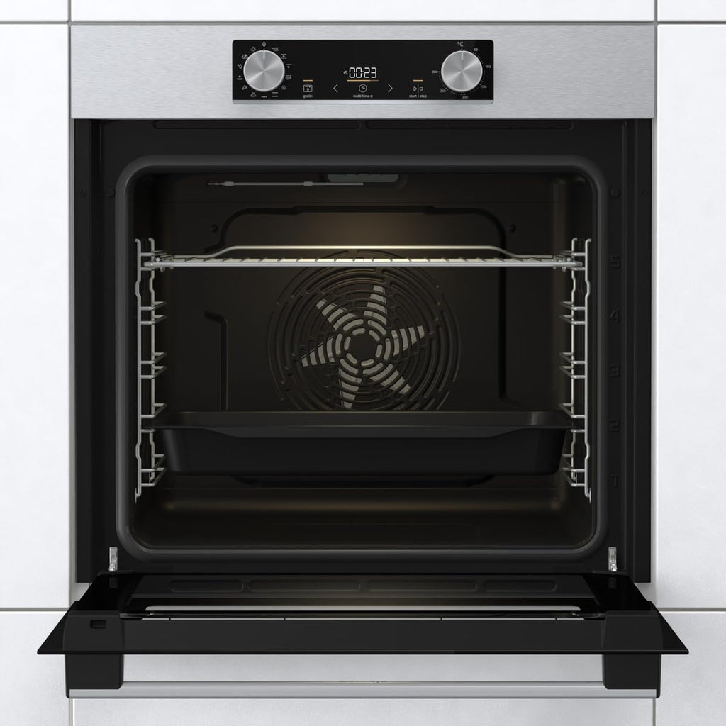Gorenje BOA6737AO1X Einbaubackofen / 73 Liter/BigSpace/Heißluft / 250° maximale Ofentemperatur/EcoClean-Email / 2fach verglast / 9 Funktionen/EEK: A/Minimale Einbaumaße (HxBxT): 60x 56x 58 cm