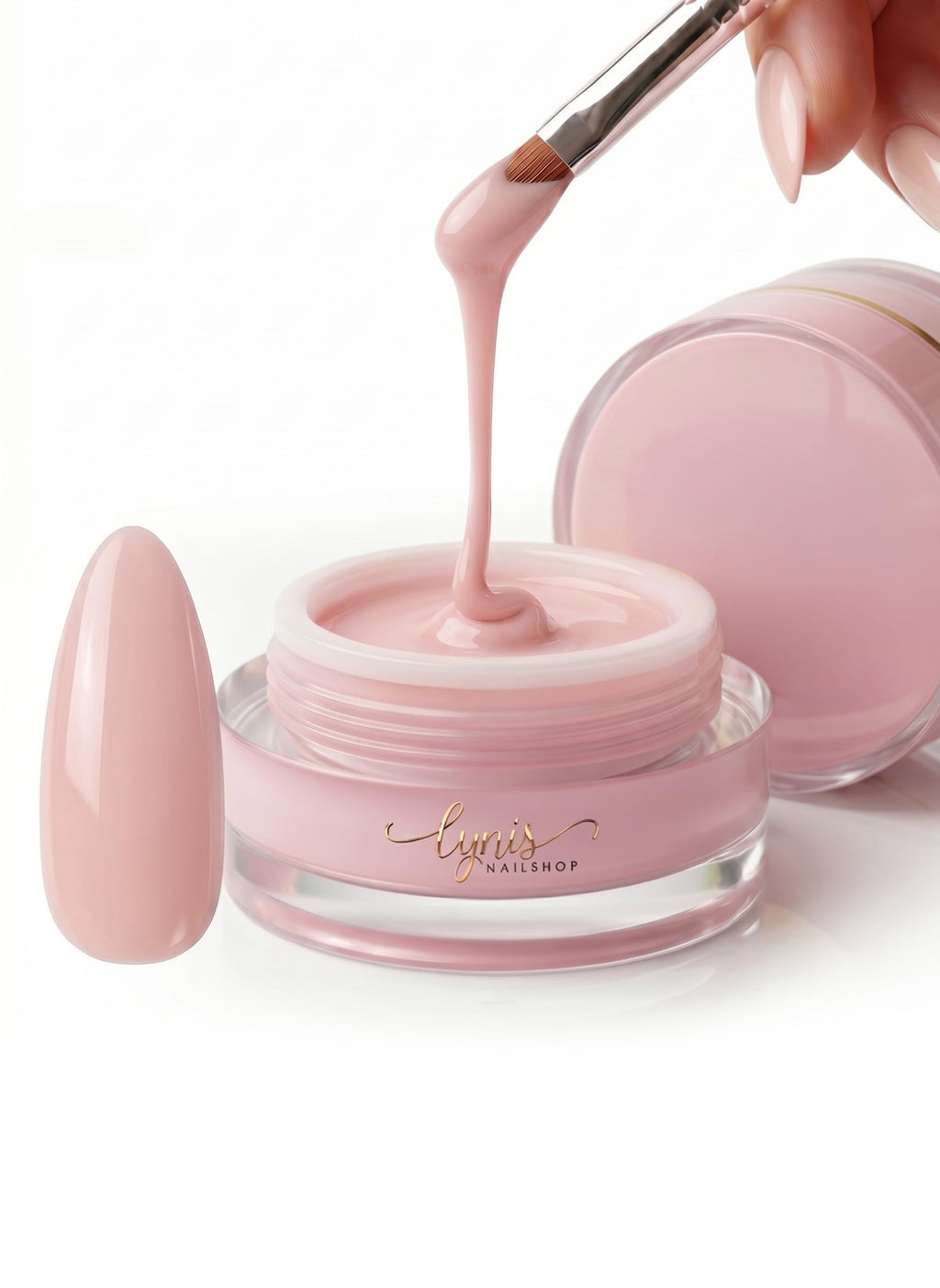 No File Aufbaugel Gelnägel ALMOND NUDE 15ml UV Gel selbstglättend o. Feilen