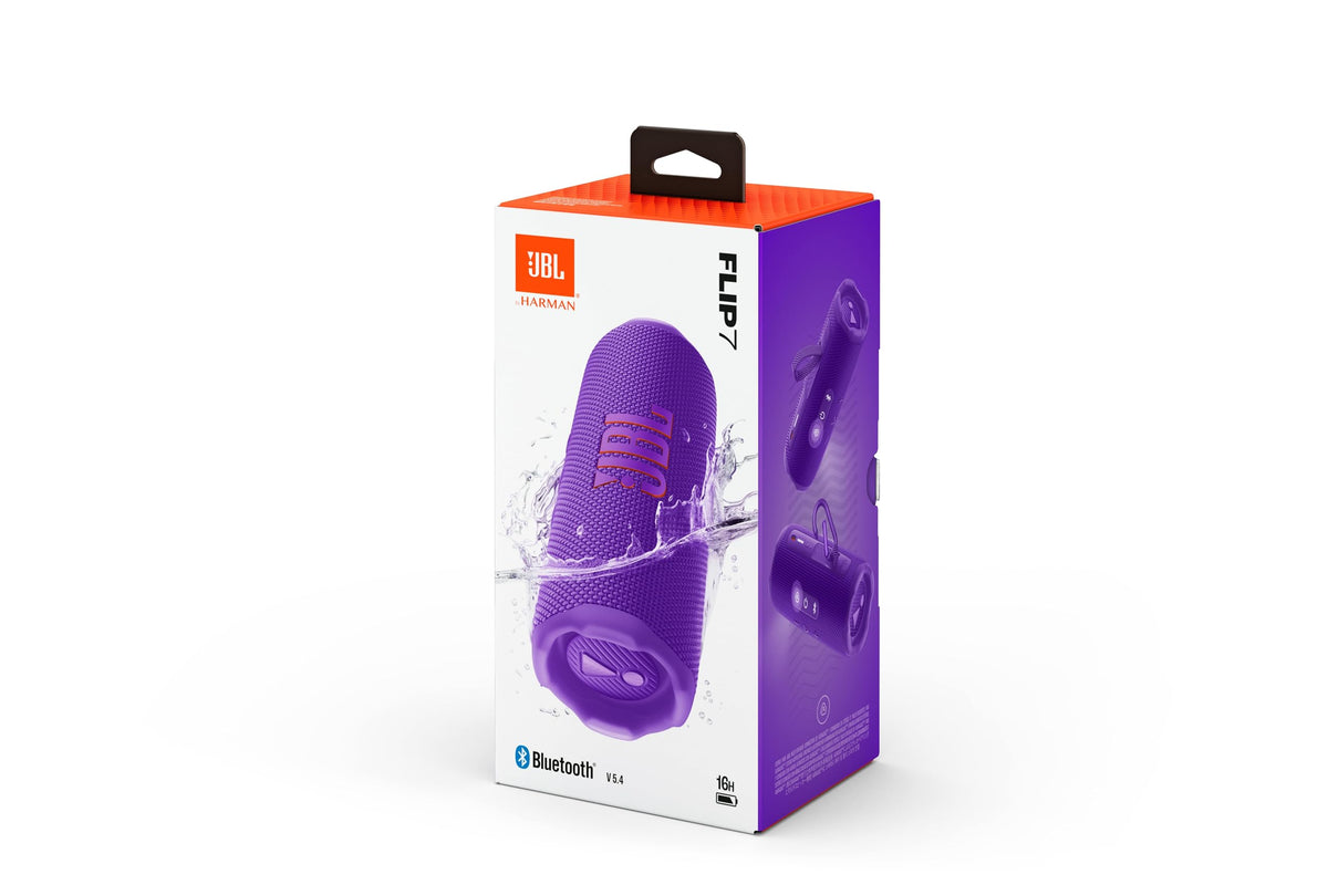 JBL Flip 7, kabelloser tragbarer Bluetooth-Lautsprecher, 16 Stunden Akkulaufzeit, IP68 wasserdicht, Staub- und stoßfest, JBL Pro Sound mit AI Boost, Auracast Multi-Speaker-Verbindung, Schwarz