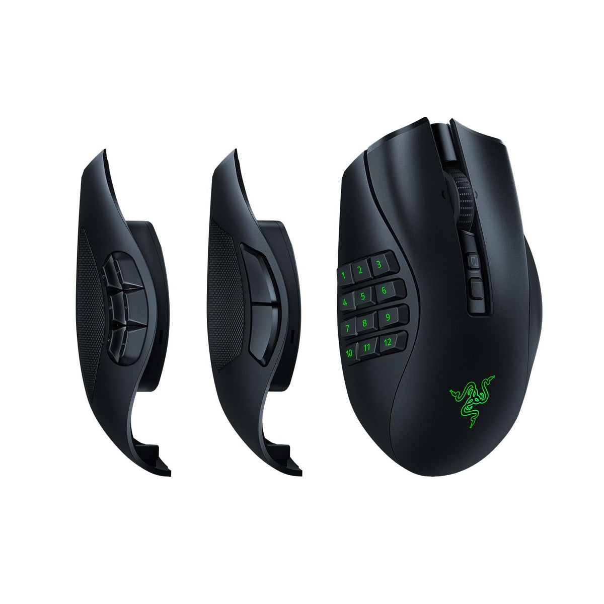 Razer Naga V2 HyperSpeed - Ergonomische Kabellose MMO Gaming Maus (19 Programmierbaren Tasten, Wireless 2,4 GHz, Bluetooth, Bis zu 250 Stunden, Focus Pro 30K Optischer Sensor) Schwarz
