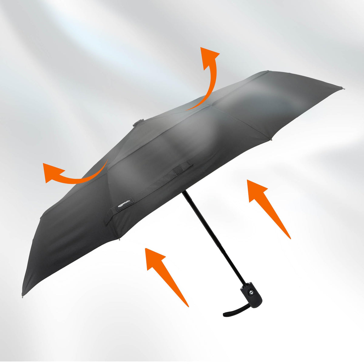 Amazon Basics Octogonale Parapluie pliant à ouverture automatique Noir, 28 x 98 cm