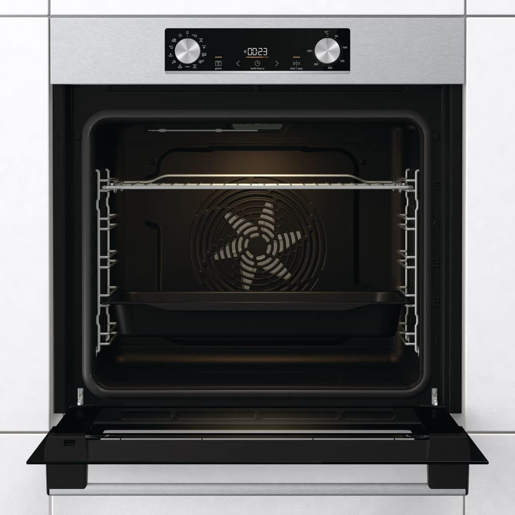 Gorenje BOA6737AO1X Einbaubackofen / 73 Liter/BigSpace/Heißluft / 250° maximale Ofentemperatur/EcoClean-Email / 2fach verglast / 9 Funktionen/EEK: A/Minimale Einbaumaße (HxBxT): 60x 56x 58 cm