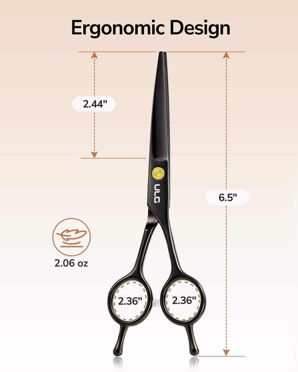Haarschere Scharfe Friseurschere ULG 6.5 Zoll Präziser Schnitt Haarschnitt japanischer rostfrei edelstahl Rasiermesserscharf Effilierscheren
