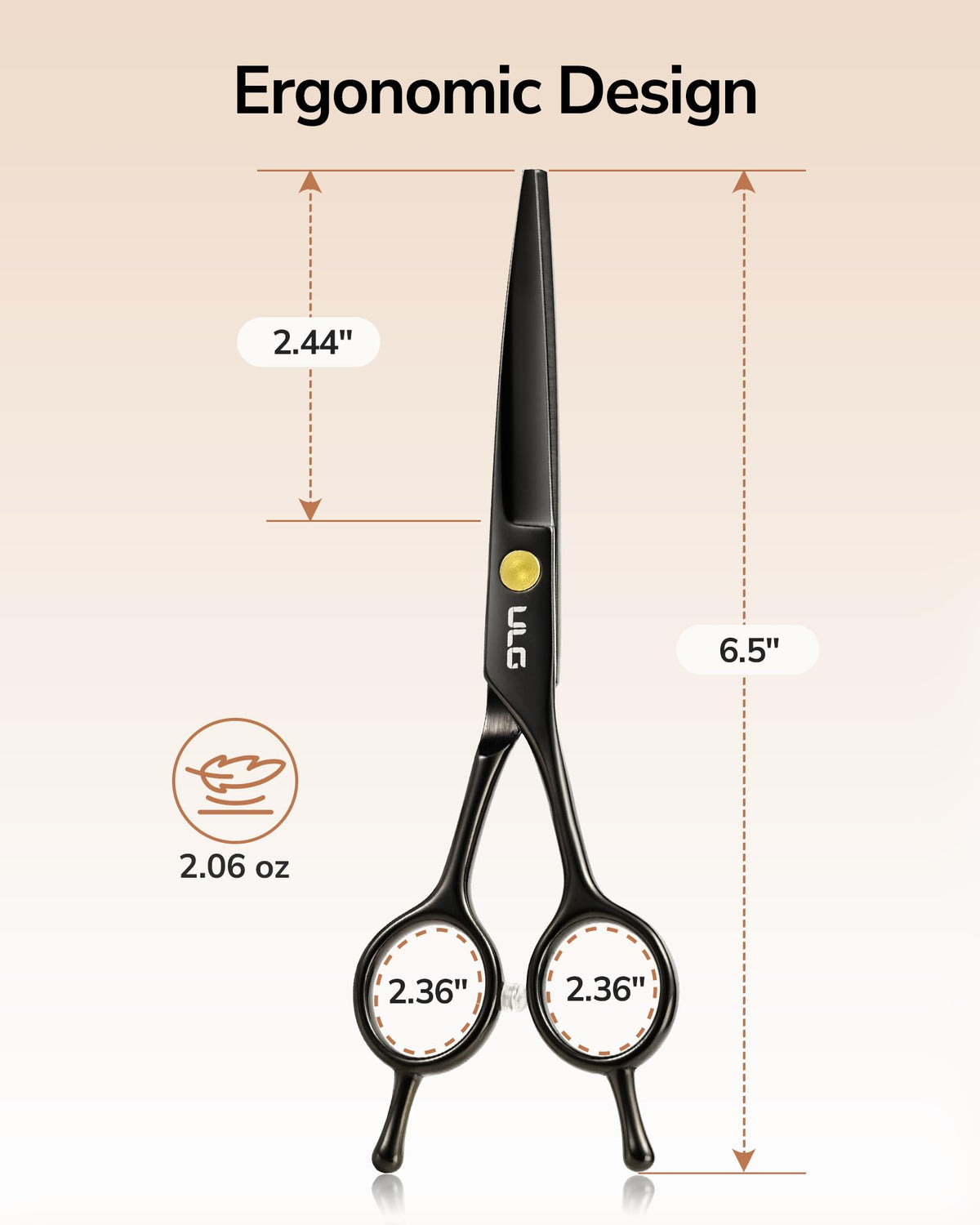 Haarschere Scharfe Friseurschere ULG 6.5 Zoll Präziser Schnitt Haarschnitt japanischer rostfrei edelstahl Rasiermesserscharf Effilierscheren
