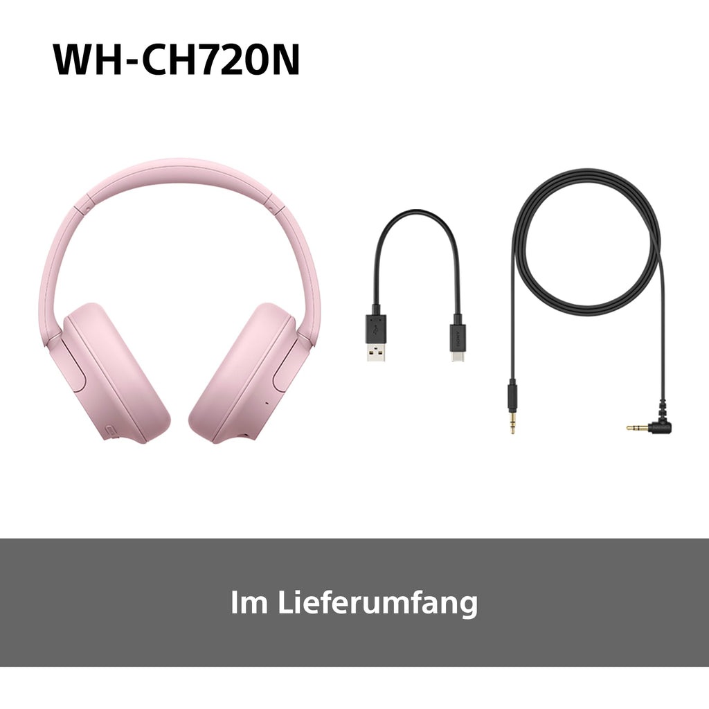 Sony WH-CH720N Kabelloser Bluetooth-Kopfhörer mit Noise Cancelling - bis zu 35 Stunden Akkulaufzeit und Schnellladefunktion - Schwarz