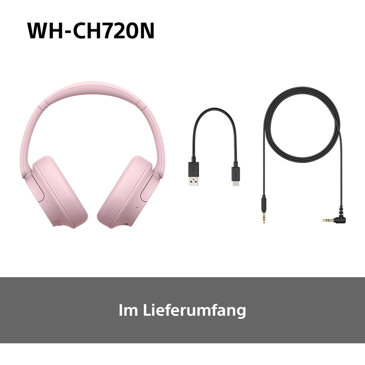 Sony WH-CH720N Kabelloser Bluetooth-Kopfhörer mit Noise Cancelling - bis zu 35 Stunden Akkulaufzeit und Schnellladefunktion - Schwarz