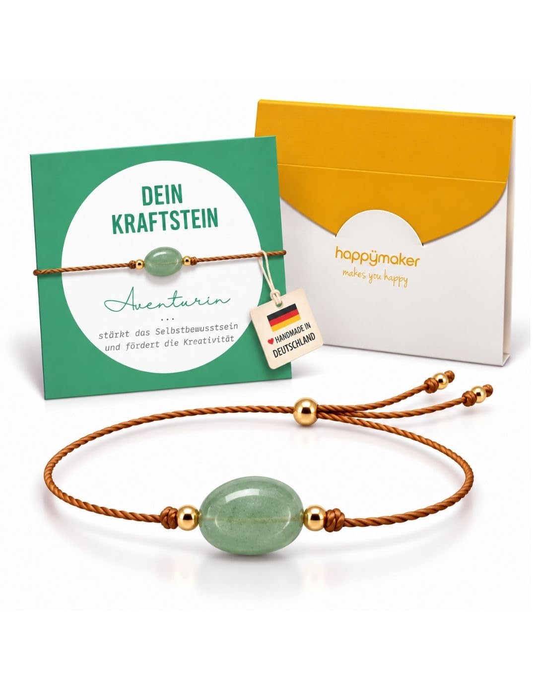 happymaker Edelstein Armband Damen als Kraftgeber, handmade in Deutschland