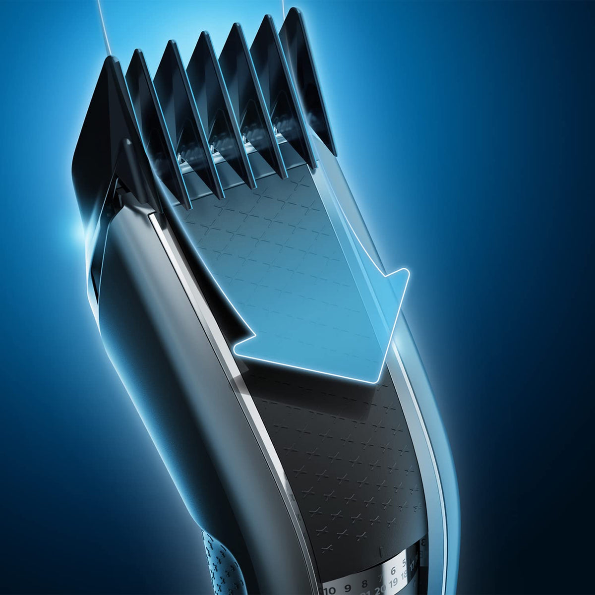 Philips HC5630/15 Haarschneider Series 5000 mit 28 Längeneinstellungen, 3 Kammaufsätzen und Turbo Modus