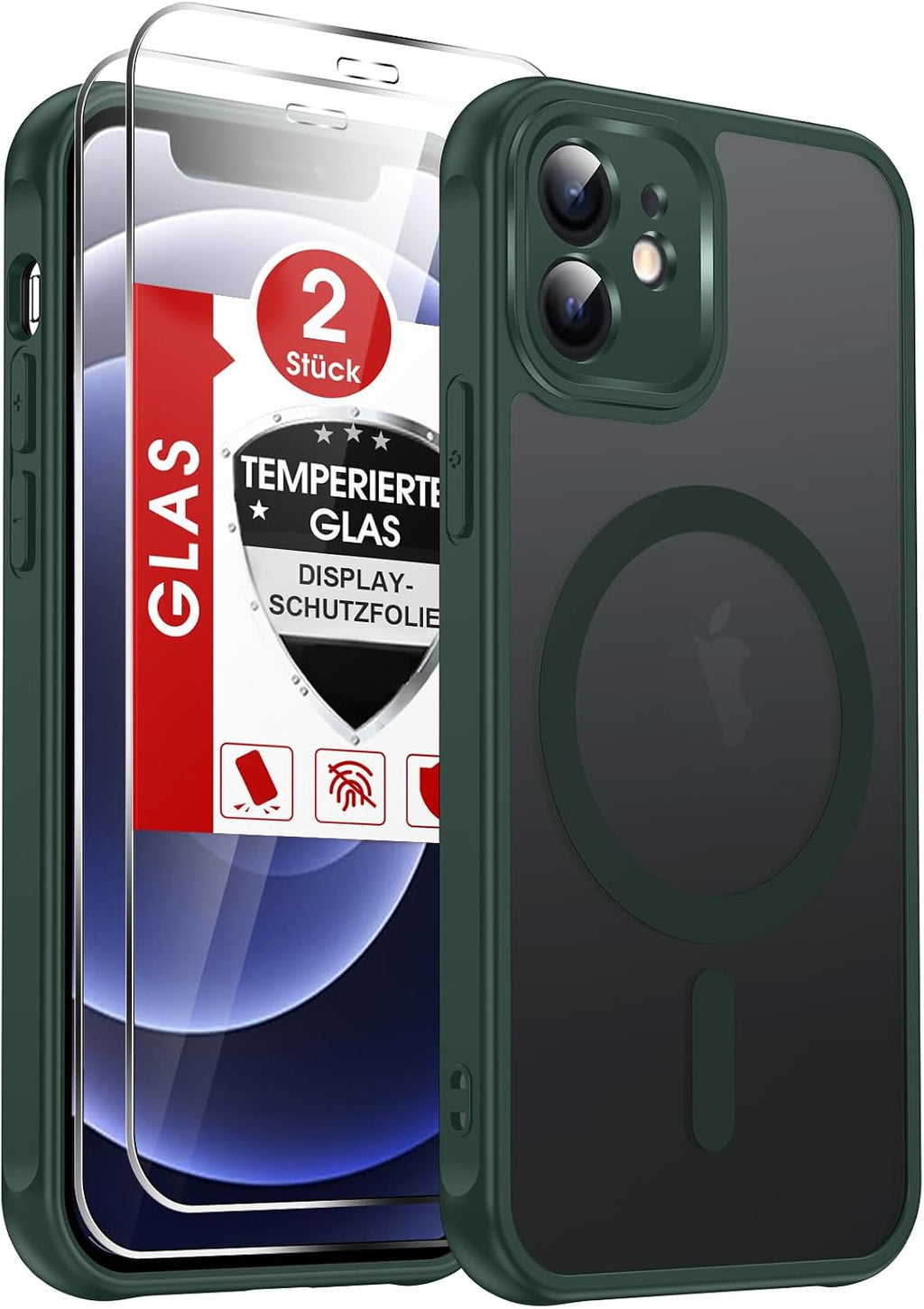 LeYi für Samsung Galaxy A06 4G Hülle für Magsafe mit 2X Panzerglas-Schwarz