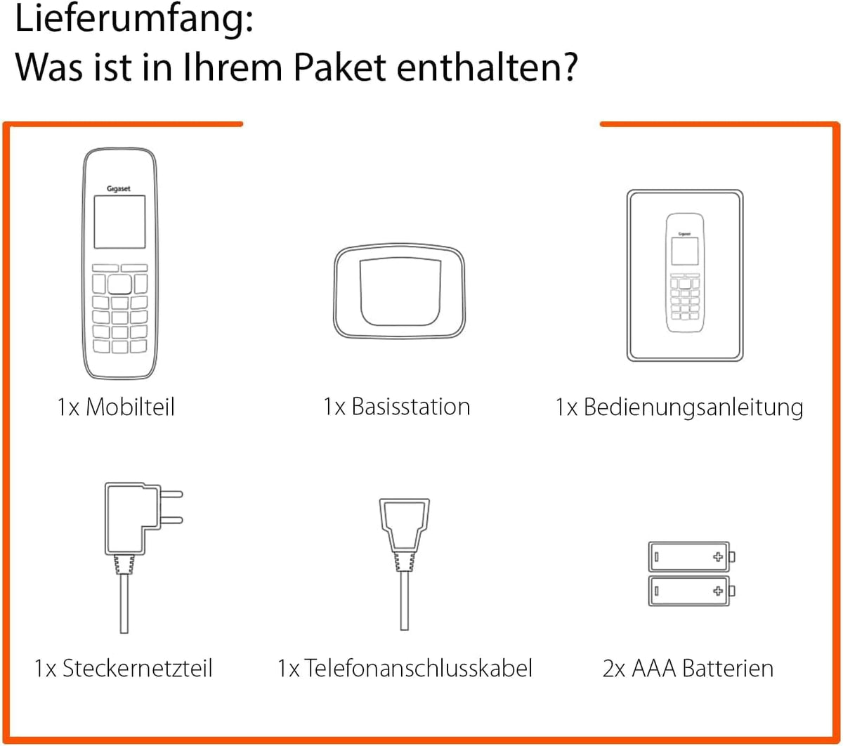 Gigaset AS690 - Schnurloses DECT-Telefon - großes, kontrastreiches Display - Brillante Audioqualität - einstellbare Klangprofile - Freisprechfunktion - Anrufschutz, schwarz [Deutsche Version]