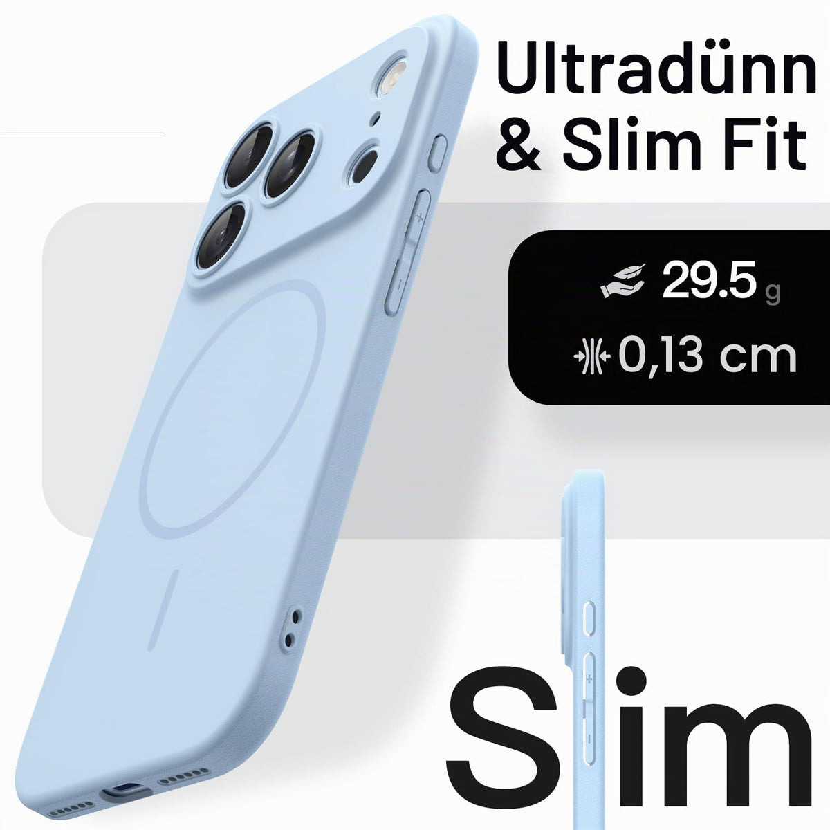 JETech Magnetische Dünne Hülle für iPhone 18 Pro, Schwarz