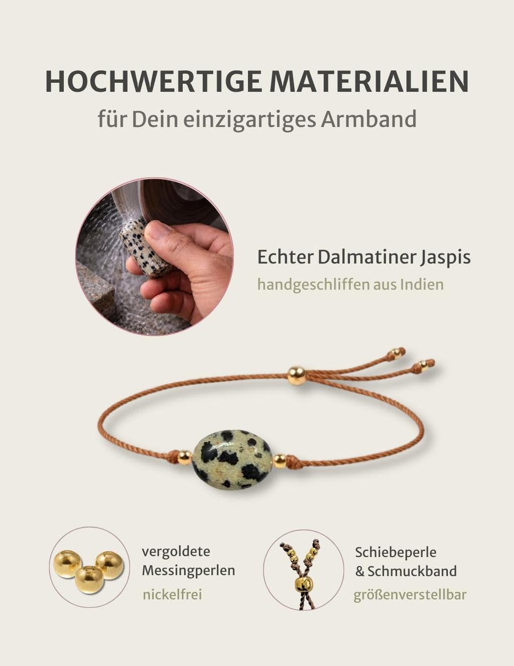 happymaker Edelstein Armband Damen als Kraftgeber, handmade in Deutschland