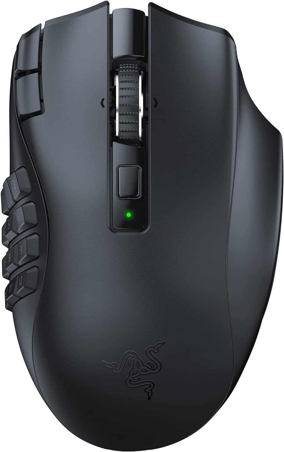 Razer Naga V2 HyperSpeed - Ergonomische Kabellose MMO Gaming Maus (19 Programmierbaren Tasten, Wireless 2,4 GHz, Bluetooth, Bis zu 250 Stunden, Focus Pro 30K Optischer Sensor) Schwarz