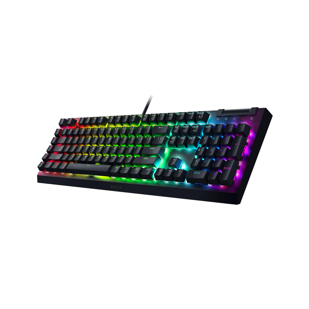 Razer BlackWidow V4 - Mechanische Gaming-Tastatur Chroma RGB (Mechanische Yellow Switches, 6 eigene Makro-Tasten, Doubleshot-ABS-Tastenkappen) QWERTZ DE-Layout | Schwarz