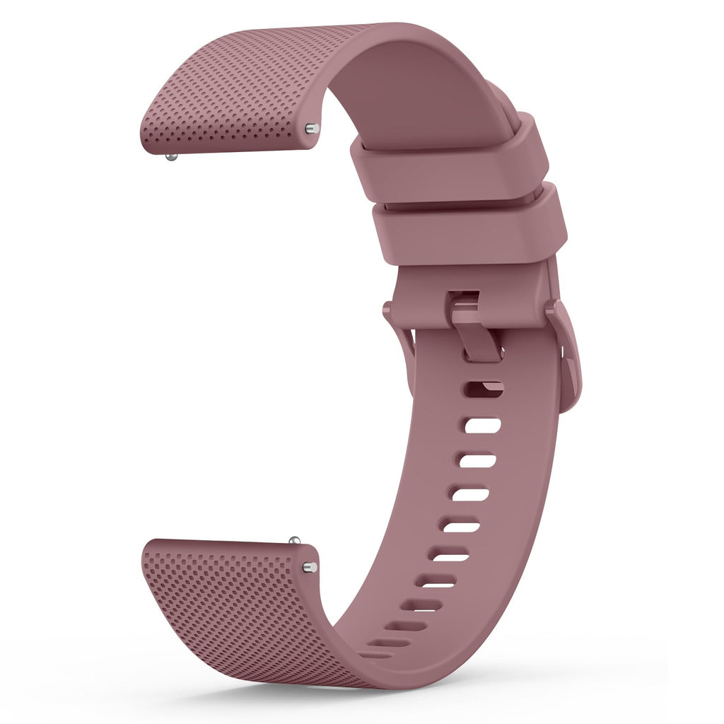 Wanme 20mm Bracelet de Montre en Silicone, Souple Bracelet de Replacement en Dégagement Rapide avec Boucle en Même Couleur Homme Femme 20mm, Starlight