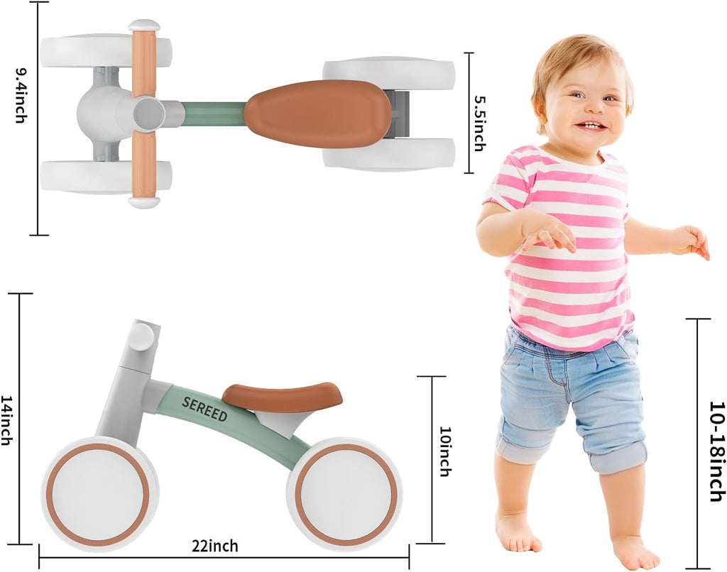 SEREED Baby Balance Bike for 1 Year Old Boy Girl, First Birthday Gift Toy