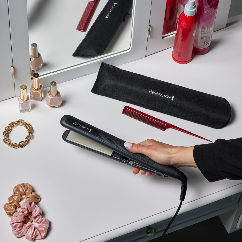Remington Glätteisen Pro-Ceramic Extra breit (extrabreite 45-mm-Stylingplatten – speziell für dickes, krauses, lockiges und sehr langes Haar), LCD-Display, 150–230 °C, Haarglätter S5525