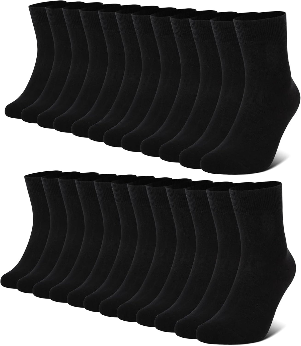 FALARY 12 Paar Socken Herren Damen Baumwolle Herrensocken Schwarz Weiß Sport Socks Atmungsaktive