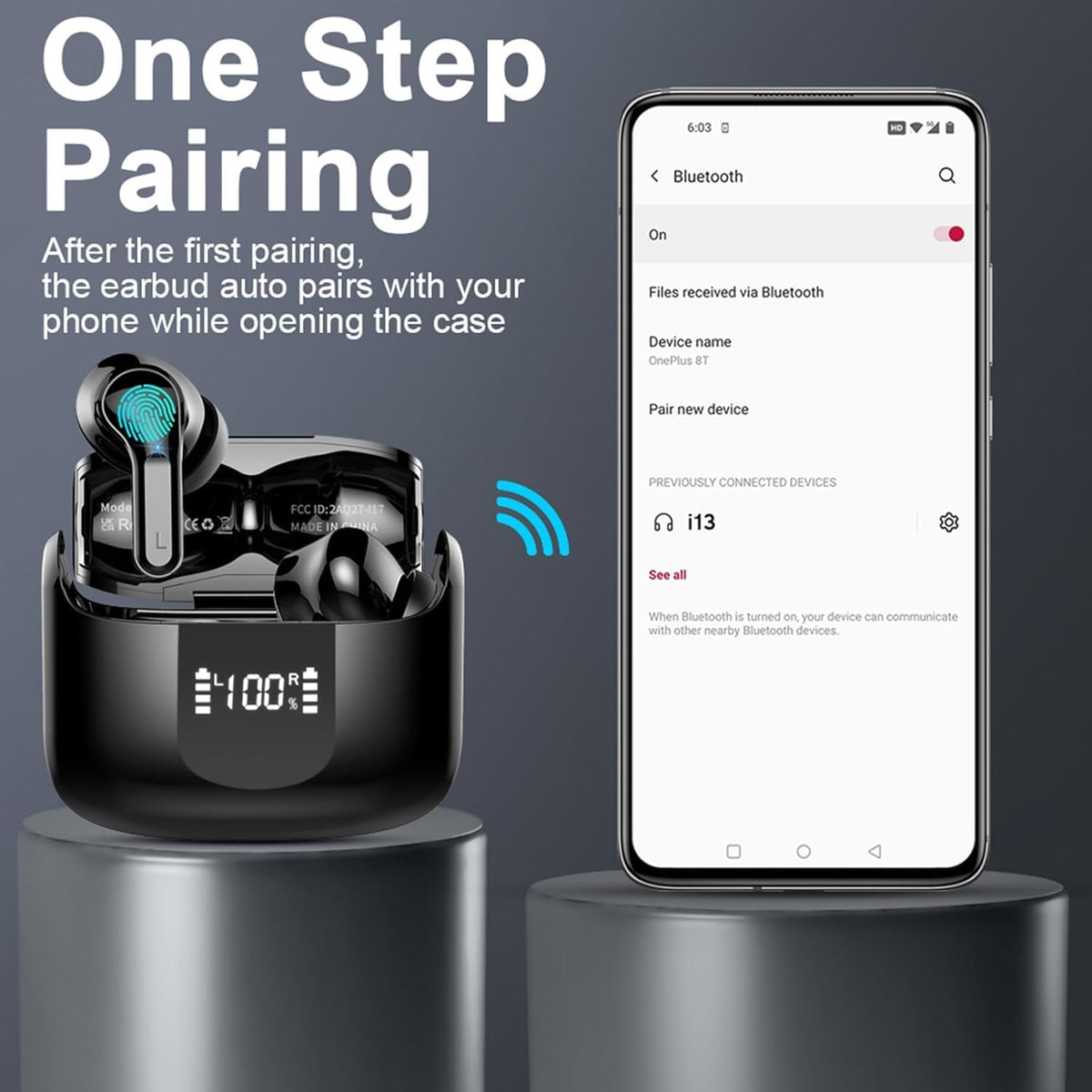 2026 Kopfhörer Kabellos Bluetooth 5.4 Kopfhörer, 6D-Stereo Ohrhörer in Ear