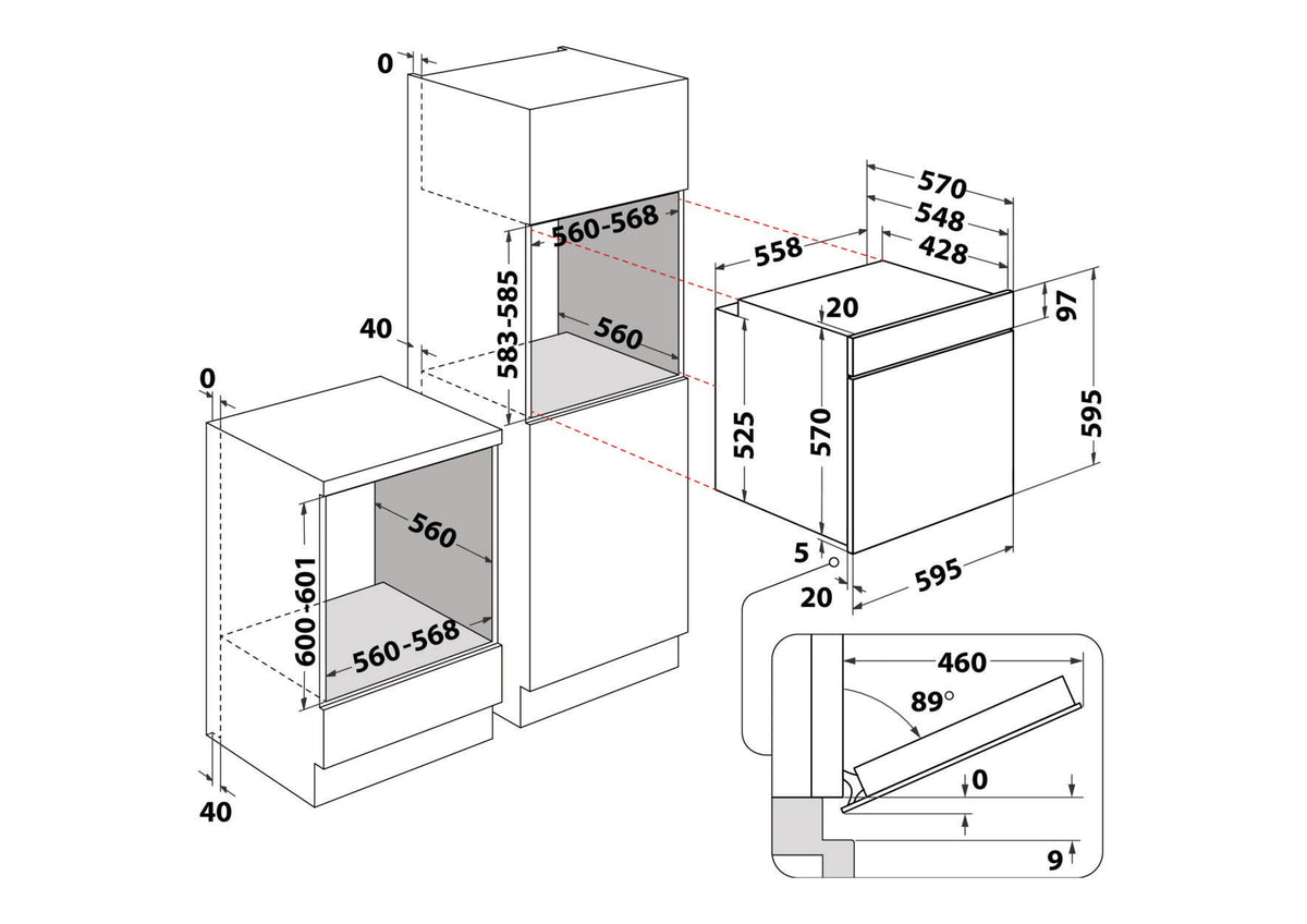 Bauknecht BBA285HU1I Einbau-Backofen, 71 l