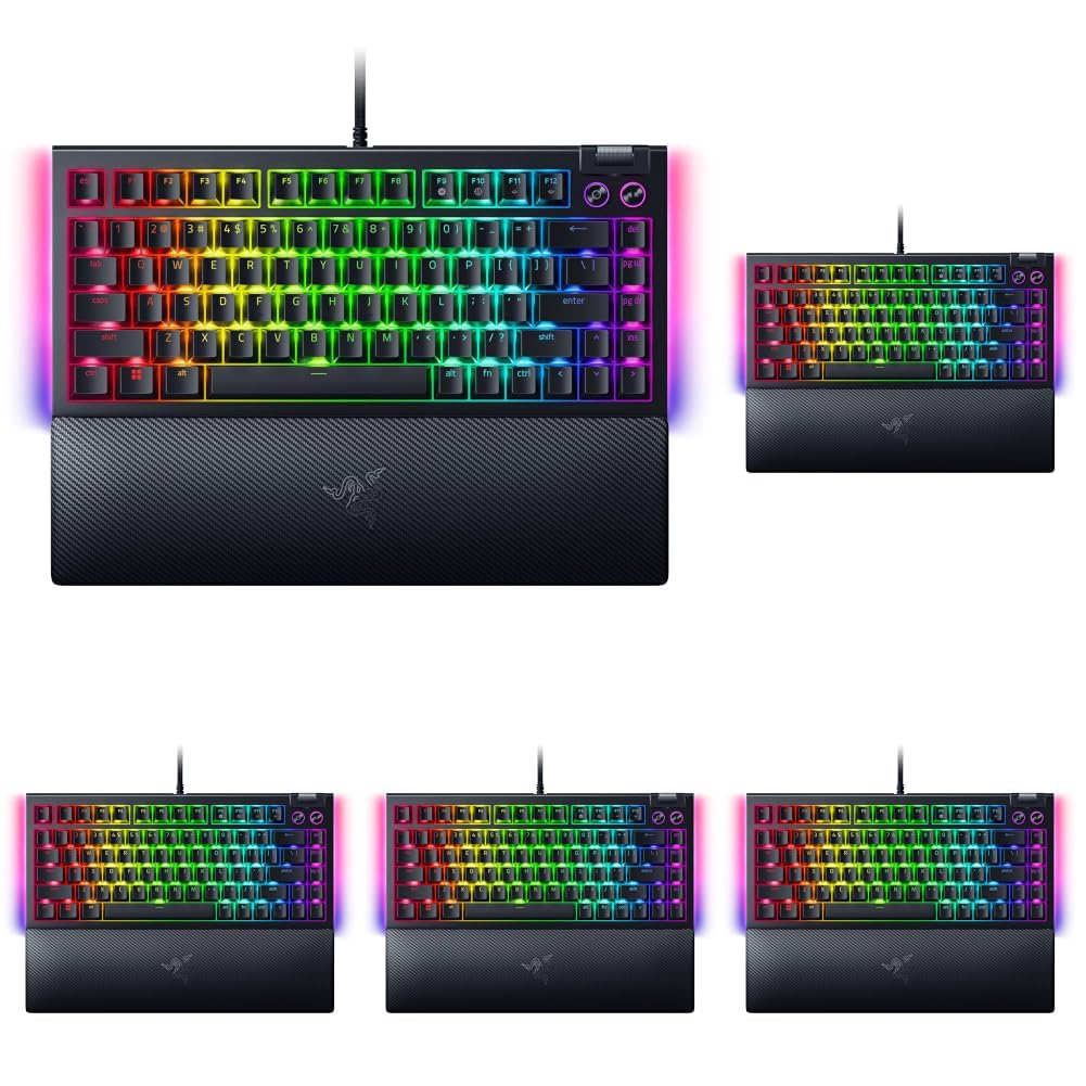 Razer BlackWidow V4 - Mechanische Gaming-Tastatur Chroma RGB (Mechanische Yellow Switches, 6 eigene Makro-Tasten, Doubleshot-ABS-Tastenkappen) QWERTZ DE-Layout | Schwarz