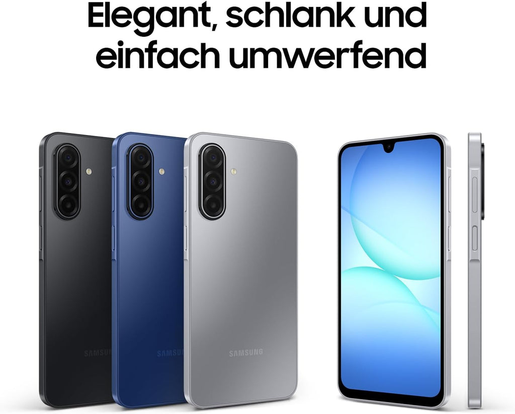 Samsung Galaxy A17 5G AI Smartphone, KI-Handy mit Android, Dünner 7,5-mm-Rahmen, 50-MP-Kamera, 128 GB Speicher, 4 GB RAM, 5.000-mAh-Akku, Black, 2,5 Jahre Herstellergarantie [Exklusiv auf Amazon]
