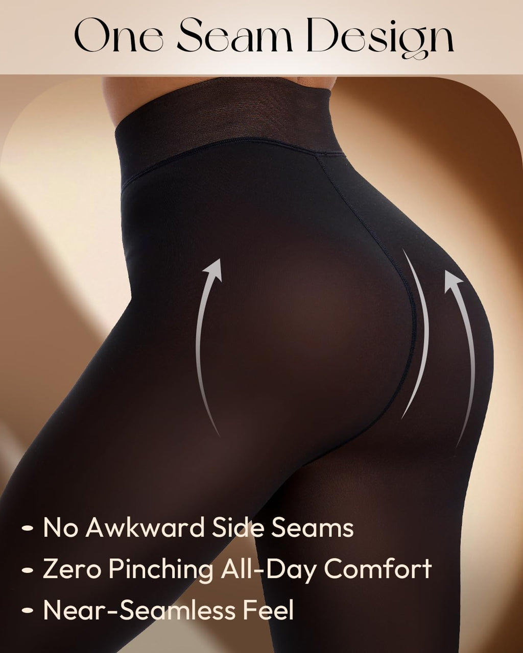 Spring Water Fleece Lined Tights Leggings for Women One Seam Design