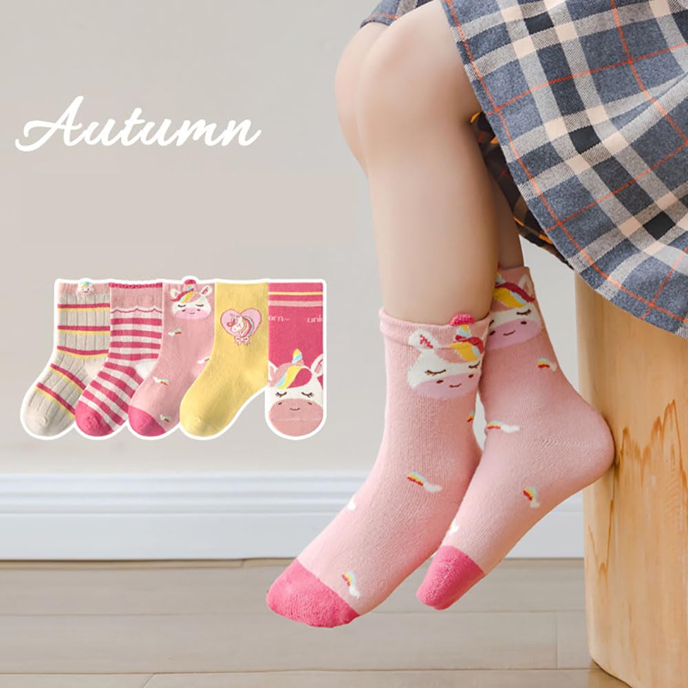 FedMois 10 Paires Chaussettes chaudes hiver en Coton Garçons Filles Socquette Enfant
