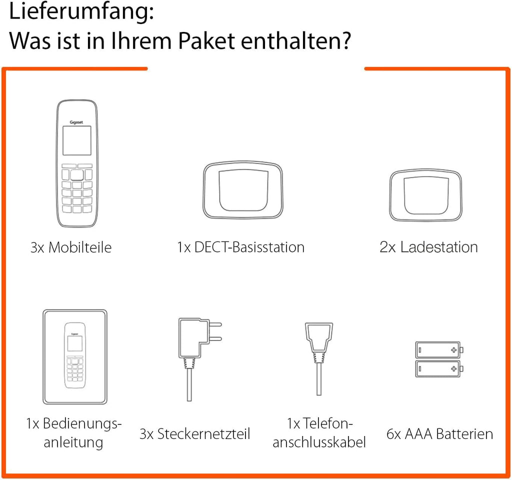 Gigaset Comfort 520A Duo - 2 Schnurlose DECT-Telefone mit Anrufbeantworter - Beste Audioqualität mit Freisprechfunktion - Anrufschutz - Adressbuch 200 Kontakten, titan-schwarz [Deutsche Version]