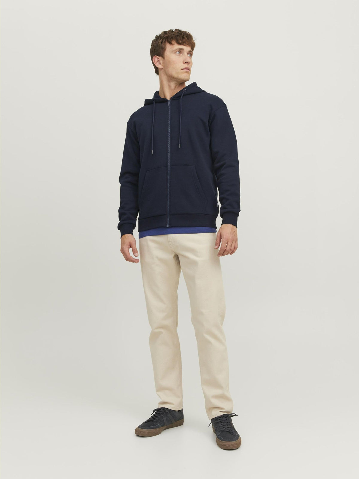 JACK & JONES Herren Jjebradley Sweat Zip Hood Noos Sweatshirtjacke (1er Pack)