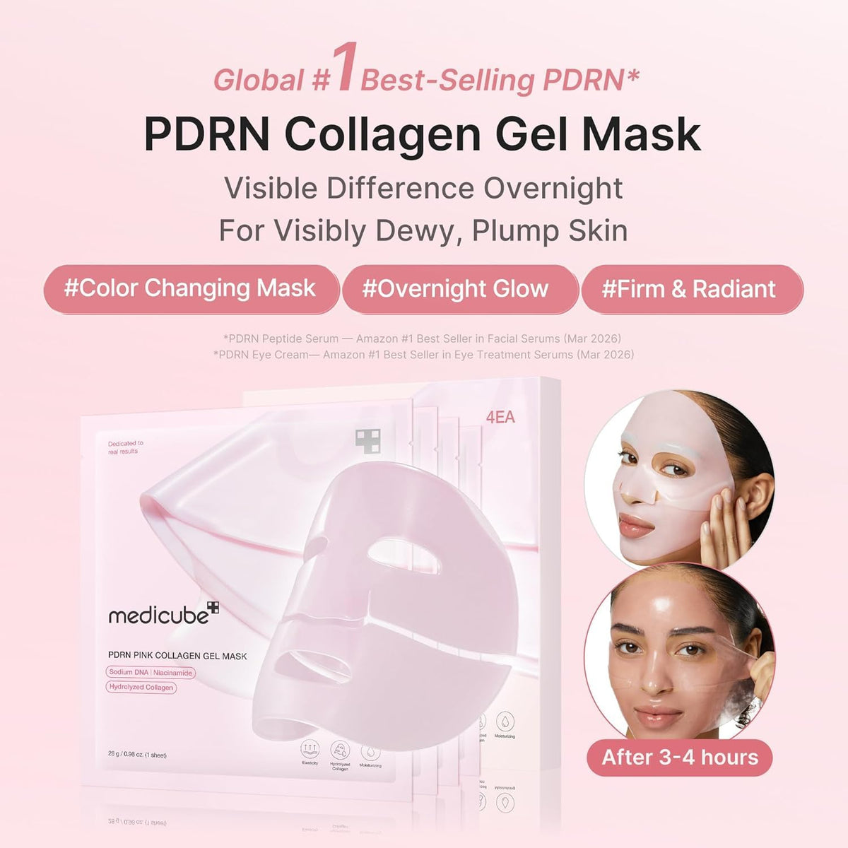 medicube Jelly Gel Maske PDRN Pink Kollagen mit Lachs-DNA x4