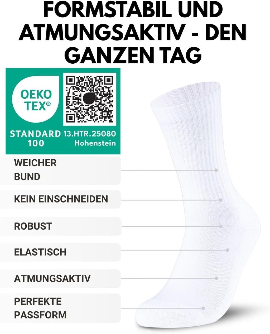 10 Paar Sportsocken Tennissocken Herren Damen Atmungsaktive Crew Socken Baumwolle