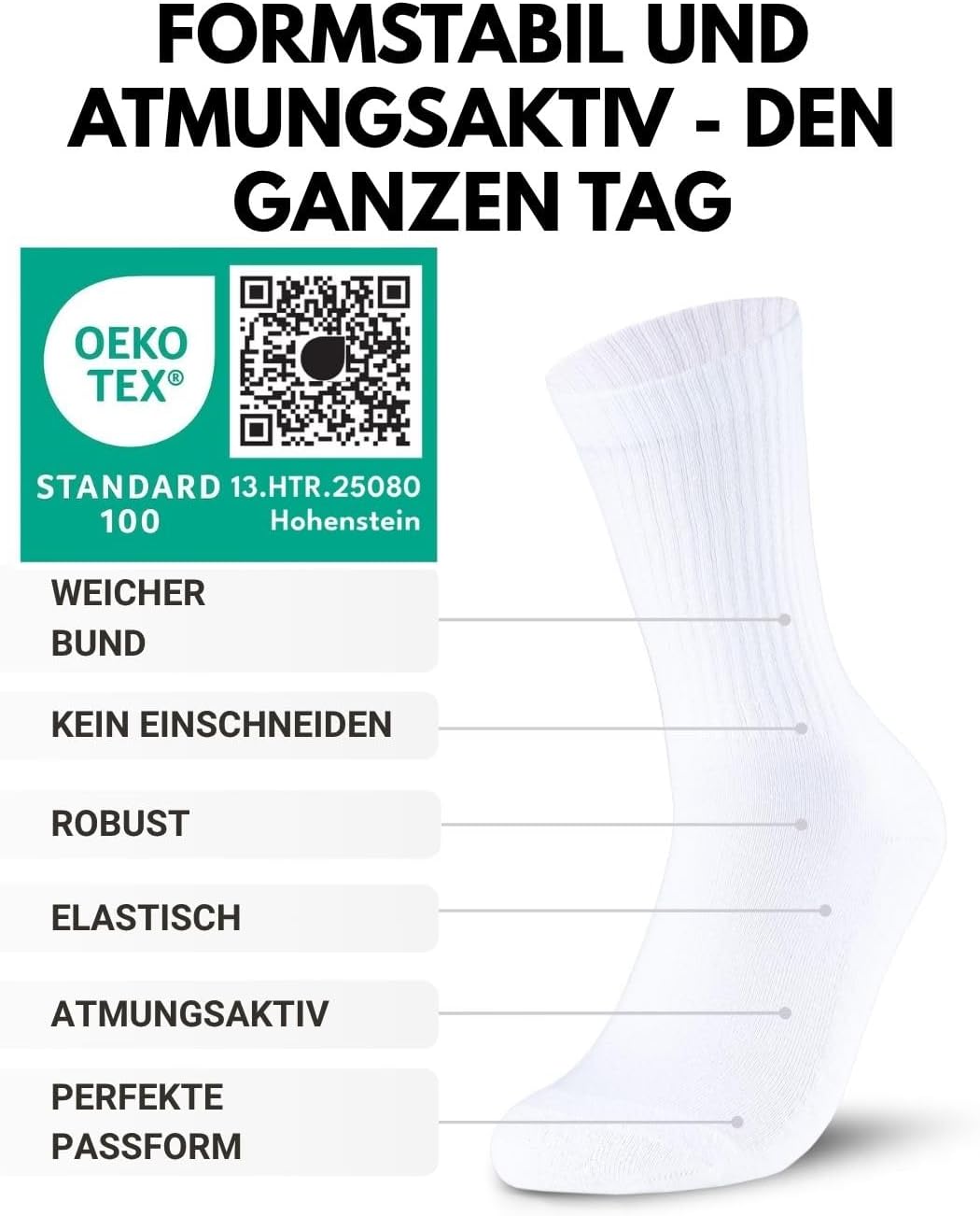 10 Paar Sportsocken Tennissocken Herren Damen Atmungsaktive Crew Socken Baumwolle