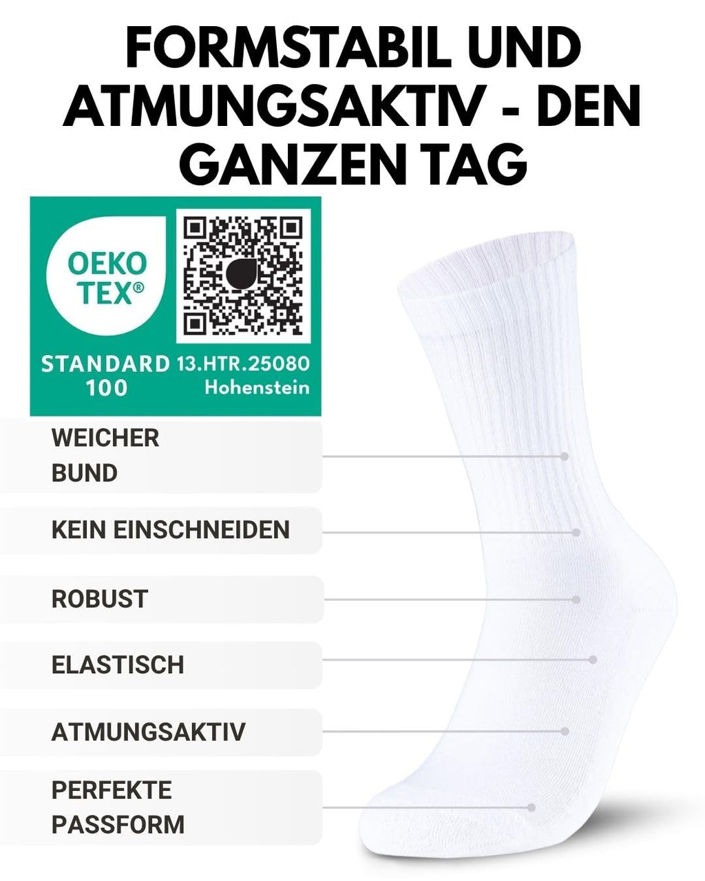 10 Paar Sportsocken Tennissocken Herren Damen Atmungsaktive Crew Socken Baumwolle