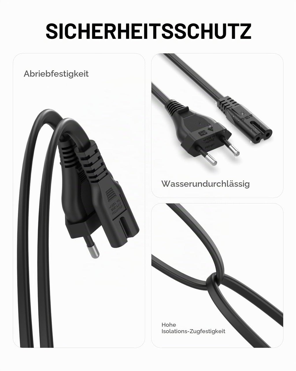 Superer 2M Netzkabel Stromkabel Passend für PS5 PS4 Xbox TV Fernseher
