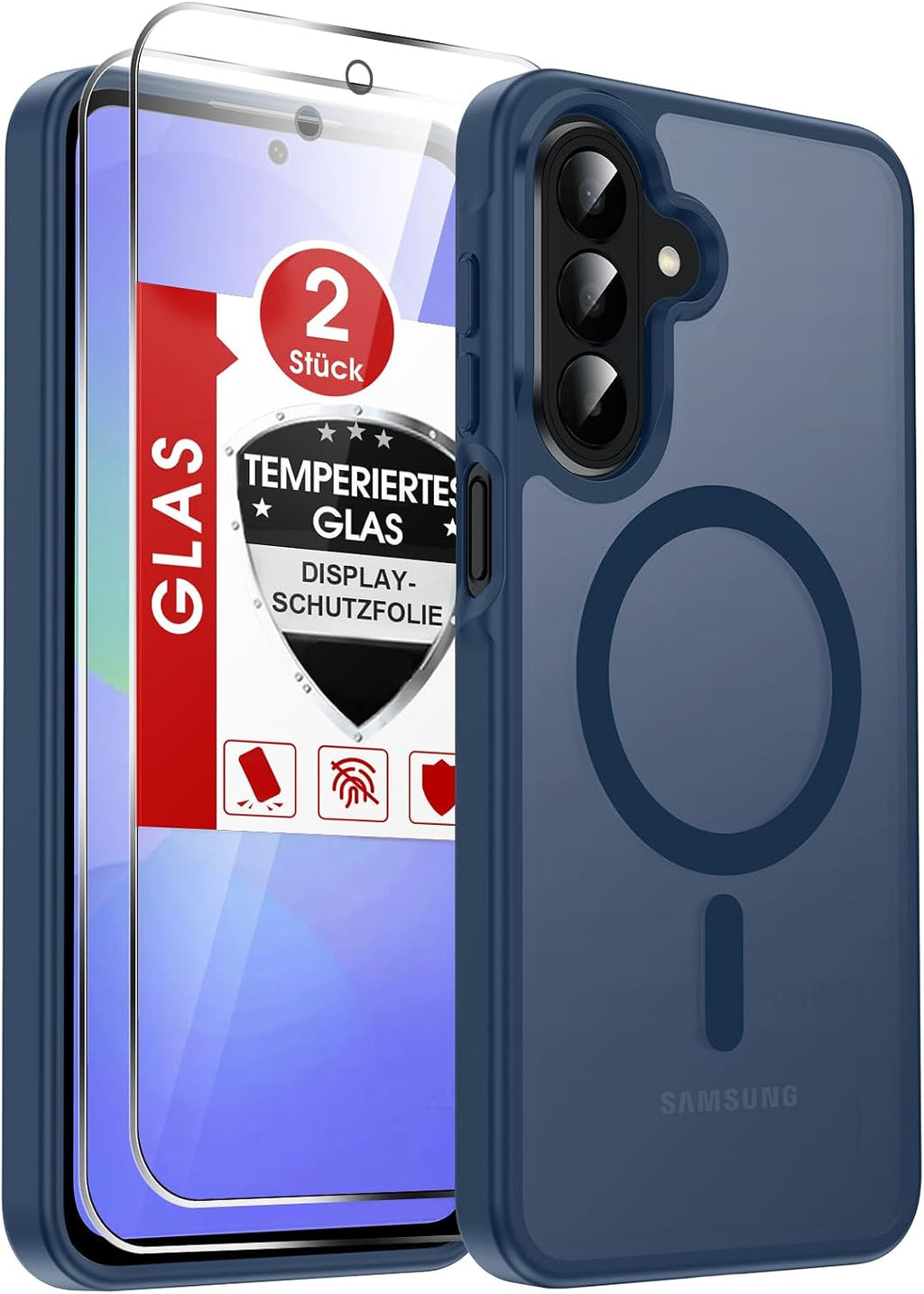 LeYi für Samsung Galaxy A06 4G Hülle für Magsafe mit 2X Panzerglas-Schwarz