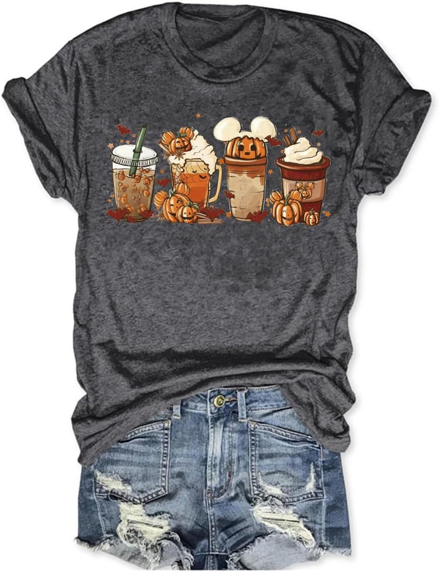 Halloween-Kürbis-Shirts für Damen, Herbst-T-Shirts, niedliche grafische Herbst-Shirts, Thanksgiving-Oberteile