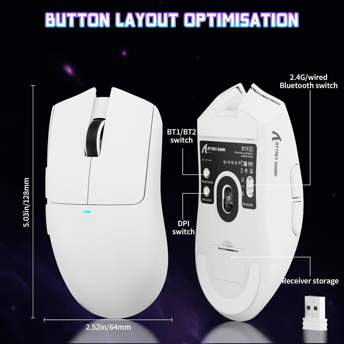 ATTACK SHARK X11SE Kabellose Gaming-Maus