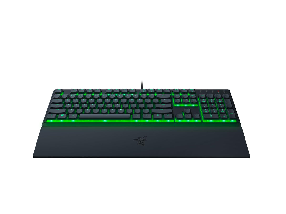 Razer Ornata V3 X - Flache Membran-Tastatur mit Chroma RGB (Lautlose Membran-Switches, Ergonomische Handballenauflage, Tastenkappen Anti-UV-Beschichtung) QWERTZ DE-Layout | Schwarz