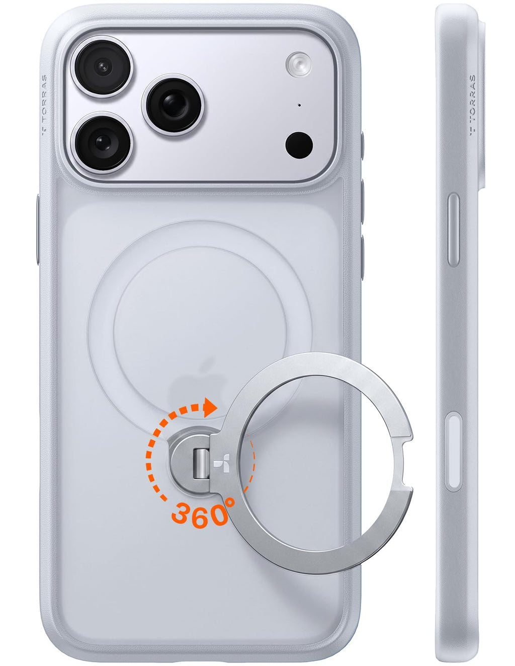 TORRAS Ostand Q3 Spin für iPhone 18 Pro Hülle für MagSafe 360°Stand Schwarz