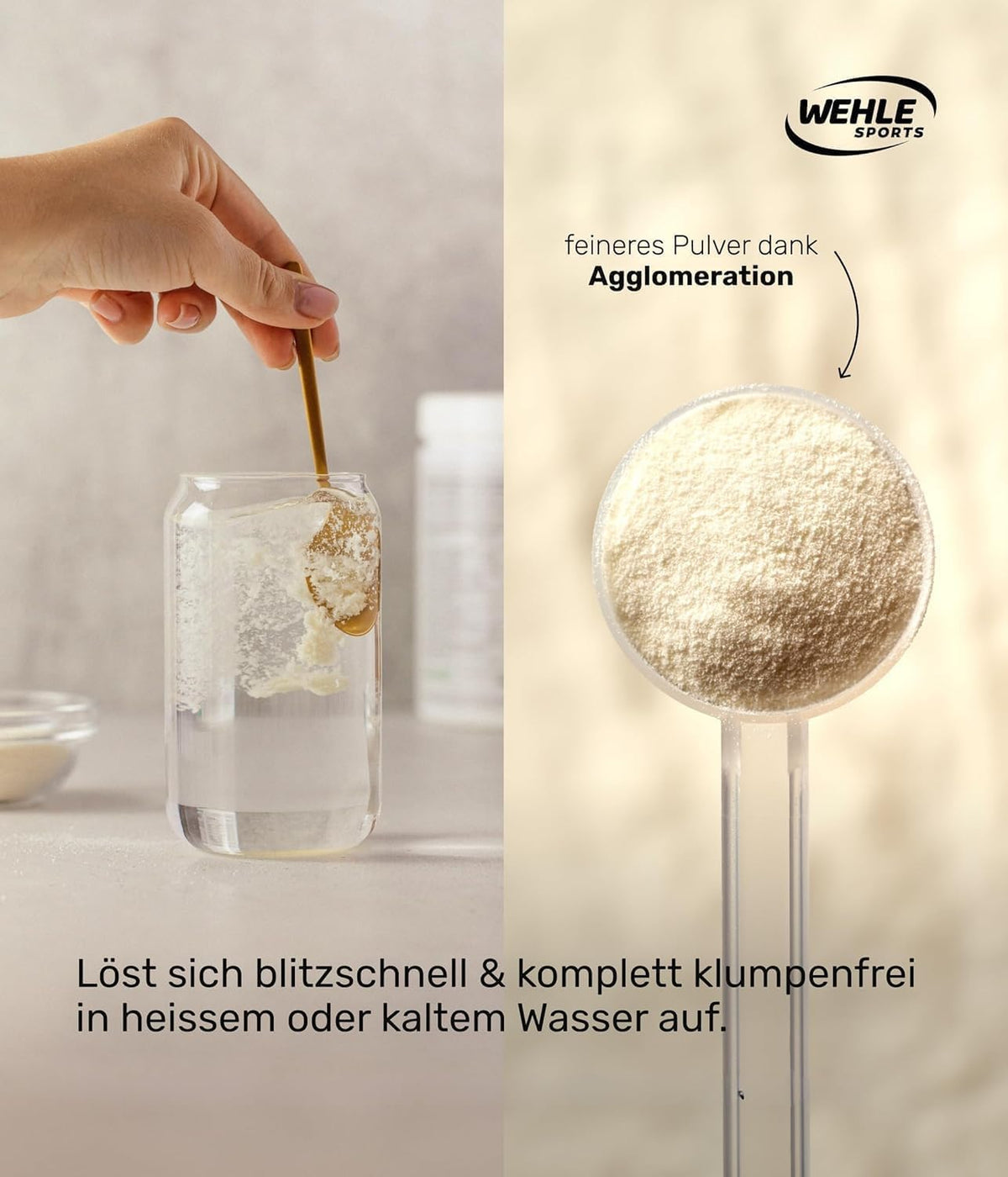 Wehle Collagen Pulver – 1000g Peptide Typ 1, 2 & 3, Kollagen Hydrolysat