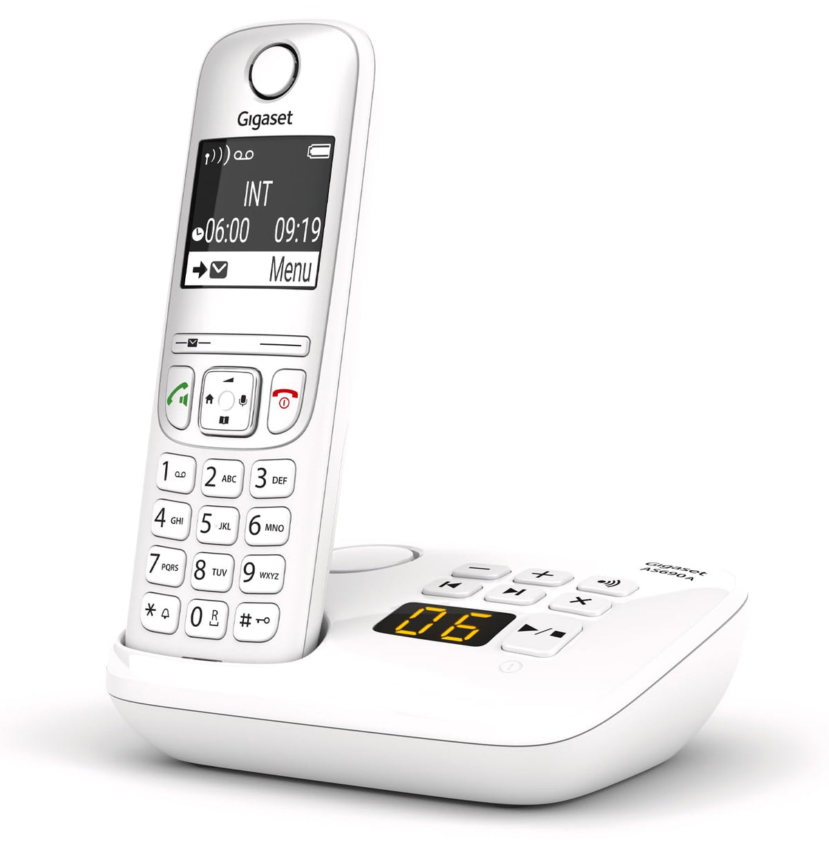 Gigaset AS690 - Schnurloses DECT-Telefon - großes, kontrastreiches Display - Brillante Audioqualität - einstellbare Klangprofile - Freisprechfunktion - Anrufschutz, schwarz [Deutsche Version]